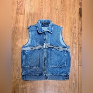 Vintage 80s Bright N Sassy Jean Vest Size M